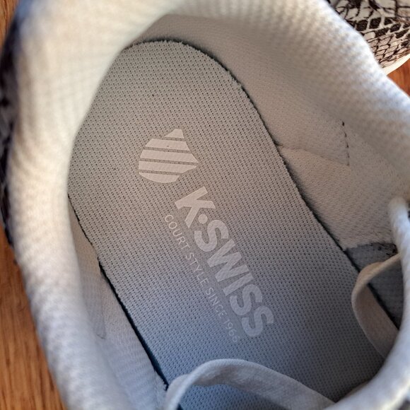 K-Swiss Women’s Size 7.5 Snakeskin Print Sneakers White Lace Up Casual Shoes - Picture 8 of 9
